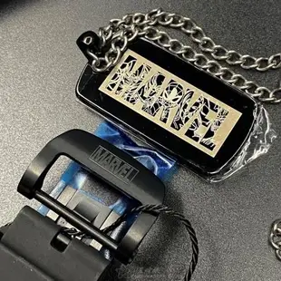 MARVEL 漫威男錶 44mm, 50mm 黑方形精鋼錶殼 雙面機械鏤空鏤空, 中三針顯示, 運動錶面款 MARV002