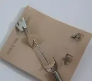 Letter stick pin | Silver W stick pin | Letter W stick pin and earring set 70s