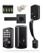 A100F Electronic keypad Door Lock with Handle Set, Smart Front Door Lock Set,
