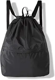 Drawstring Bags with Zipper Pocket, Waterproof Drawstring Backpack for Women and Men 15.7" x 17.7"