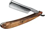 Straight Razor SHAVE READY-Shaving Knife Sharp, Steel Cutthroat Straight Edge Blade Vintage Wood Handle Barber Approved