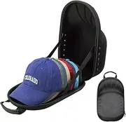 ProCase Hat Travel Hard Case, Hat Carrier Storage Bag for Baseball Caps, Hat Organizer Box with Adjustable Shoulder Strap, Ball Caps Holder for 7-8 Caps -Black