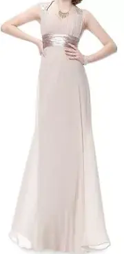 Ever Pretty Women's Stunning Embelished V-Neck Sequin Empire Ball Gown Beige 12