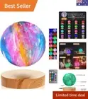 Levitating Moon Lamp 5.9 Inch 16 Colors Galaxy Moon Lamp 3D Moon LED Light wi...