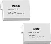 MINSHI LP-E8 (2 Pack) Replacement Battery Compatible with Canon T4i，Rebel T2i, T3i, T4i, T5i【7.4V 1800mAh】 High Performance Compatible Camera Battery 2023KZ