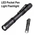 LED Flashlight Clip Mini Light Penlight Pocket Portable Torch Lamp Pen A7E6