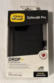 OTTERBOX Defender Pro Series Rugged Case & Belt Holster for iPhone 13, Black