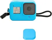 ULBTER GoPro HERO8 Blue Rubber Sleeve + Lanyard + Blue Lens Cap Cover Silicone Protective Case for GoPro Hero 8 Action Camera Accessory