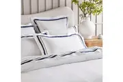 Cloud Egyptian Cotton 1000 Thread count Quilt Cover White & Navy