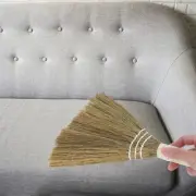Holding A Broom Child Cinnamon Straw Braided Small Dustpan Carpet
