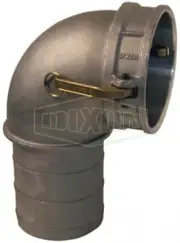 300C-90AL - Cam & Groove 90° Type C Coupler x Hose Shank Elbow, 3" Size