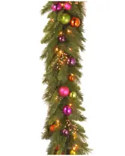 National Tree Company 6ft Kaleidoscope Garland with Battery Operated Warm White LED Lights