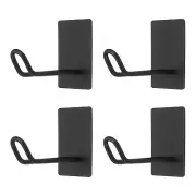 4pcs Self Adhesive Hooks Large Stainless Steel Towel Sticky Wall Hooks, Black