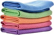 Nanoscale Cleaning Cloth, 10Pack 11.8x15.7Inch Easy Clean Fish Scale Rags Reusable Absorbent Microfibre Polishing Cleaning Towels for Home, Kitchen, Car, Window, Glass, Mirrors (5pcs)