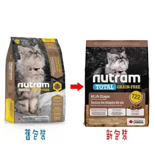 Nutram紐頓 T22無穀貓 貓飼料 火雞配方-1.13公斤*2