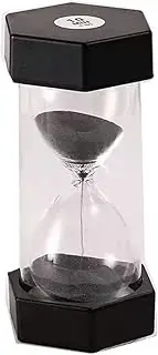 Quicksand Hourglass Stopwatch 10/20/30/45/50/60 Minute Hourglass Timer Colorful Hexagonal Hourglass Chronograph Hourglass Decorative (Color : Black, Size : 30min)