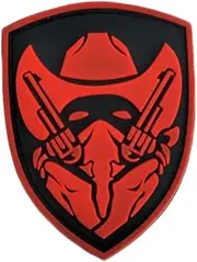 Ysmzzmsy 1 PCS Cowboy PVC Rubber Morale Patch with Hook Backing ，Funny Tactical 3D Patch for Backpacks，Army Vests, Hats, and Helmets - Cool PVC Rubber Patch Boosts Moral (Red)