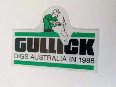 Retro Mining Sticker - Gullick Digs Australia in 1988