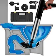 InstaPlunge Electric Toilet & Drain Plunger – Powerful One-Button Unclogger for Toilets, Sinks & Showers – Fast-Acting Drain Cleaner Tool (Black)