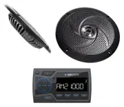 Soundstream MHU-32 Marine Boat ATV/UTV Bluetooth Receiver+2) Black 6.5" Speakers