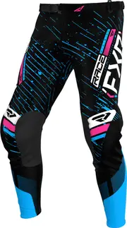 FXR Podium 2025 Motocross Pants, black-pink-blue, Size 30 for Men Black Pink Blue