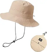 [ZhangXinYu] Waterproof Bucket Hat for Women and Men, Outdoor Bucket Hat, UV Protection Beach Sun Hat, Breathable Wide Brim Sun Hat, Fishing Safari Boonie Hat Rain Hat Adjustable Packable 7.5cm Brim