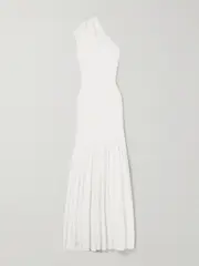 [Proenza Schouler] Proenza Schouler - Cora One-shoulder Stretch-knit And Pleated Crepon Maxi Dress - White - US12 US 12 White