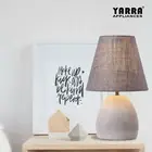 2X Table Light Bedside Desk Lamps Concrete Body Grey Fabric Shade 1*E14 H:30CM