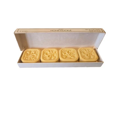Vintage Avon Honeysuckle Floral Boxed Soap 4 Count New