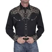 Men's Floral Graphic Prints Shirt Western Shirt Cowboy Shirt Long Sleeve Fashion Streetwear Designer Outdoor Daily Fall Winter Turndown Print Button-Down Blac