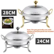 24/28cm Stainless Steel Portable Food Warmer Chafing Dish Buffet Chafer Pot Home