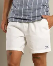 [Skylark] Skylark Men's Sustain Elastic Waist Shorts in White Size Small S White