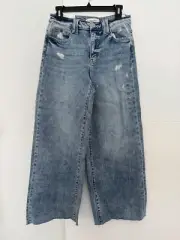 Flying Monkey ICON Cropped Wide Leg Barrel Jeans NWT Light Denim Sz 27