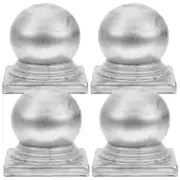 4 Pcs Square Cap Rail Post Sphere Fence Finials Decorative Caps Fencing