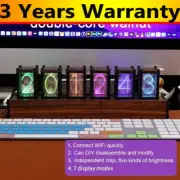 Large RGB Pseudo Glow Tube Clock Announces Time Remote Control Dual Import Chip