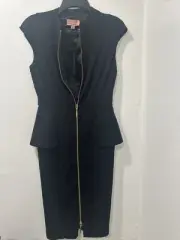 Ted Baker London Dress Front Zipper Color Black Size 1