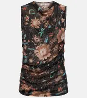 [Dorothee Schumacher] Dorothee Schumacher Sheer Flowers floral draped top AU 8 multicoloured