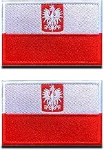 2 PCS Poland Polish Army Eagle Flag Patch Hook and Loop Embroidered National Eagle Emblem Patch for Team Work Clothes Jersey Backpack Caps Travel Biker Tactical Military