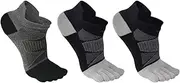 [JEELAD] Five Toe Socks (US, Alpha, Medium, Regular, Regular, B-3 pairs Mix Colors(Grey*2+Black*1))