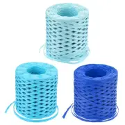 Raffia Paper Craft Ribbon, 1/4 Inch 218 Yards Light Blue, Blue, Sapphire Blue