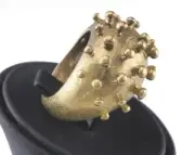 Dotted Ring Adjustable Raw brass (17.5mm 7US inner size ) 2724