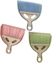 3 Pack Mini Broom and Dustpan Set with Handle, Hangable Small Hand Dustpan and B