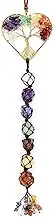 7 Chakras Stones Tree of Life Pendant - Car Rear View Mirror Decoration, Healing Crystal Dream Catcher for Feng Shui, Christmas Trees, Garden