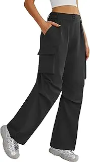 [DLOODA] Women’s Hiking Pants Wide Leg Cargo Pants Quick Dry Lightweight Water-Resistant Travel Casual Trousers with 4 Pockets