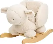 Nattou Children's Swing Seat with Soft Teddy Fabric, Sheep, Safety Belt Included, Cheerful Swinging Back and Forth, Approx. 60 cm, Lapidou, Polyester/Wood, Beige