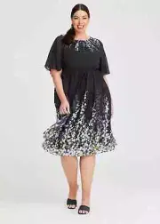 ts Taking Shape Event Dress Size 18 Snowdrop Chiffon Midi style NWT RRP $230