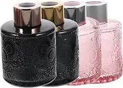 Yardenfun 4Pcs Decorative Bottles for Aromatherapy Stylish Embossed Containers for Home Decor Weddings and Events for Essential Oils and Fragrance Diffusers