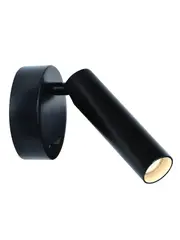 Milan 1 Light LED Adjustable Wall Spotlight with Toggle Switch in Black