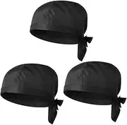 [Didiseaon] 3Pcs Black Chef Hats for Men Women Comfortable Wear Resistant Cooking Uniforms Stylish Catering Headwear for Restaurant Chefs and Daily Fashion