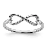 Sterling Silver Rhodium-plated Infinity Heart Ring Size 8 Gift for Mother